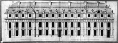 Schloss Vincennes: Erhebung der Fassade eines Eckpavillons, 1658 von Louis Le Vau